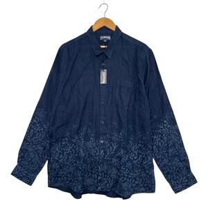 New Vilebrequin Shirt Mens XX Large Blue Linen Coral Coastal Tropical Designer